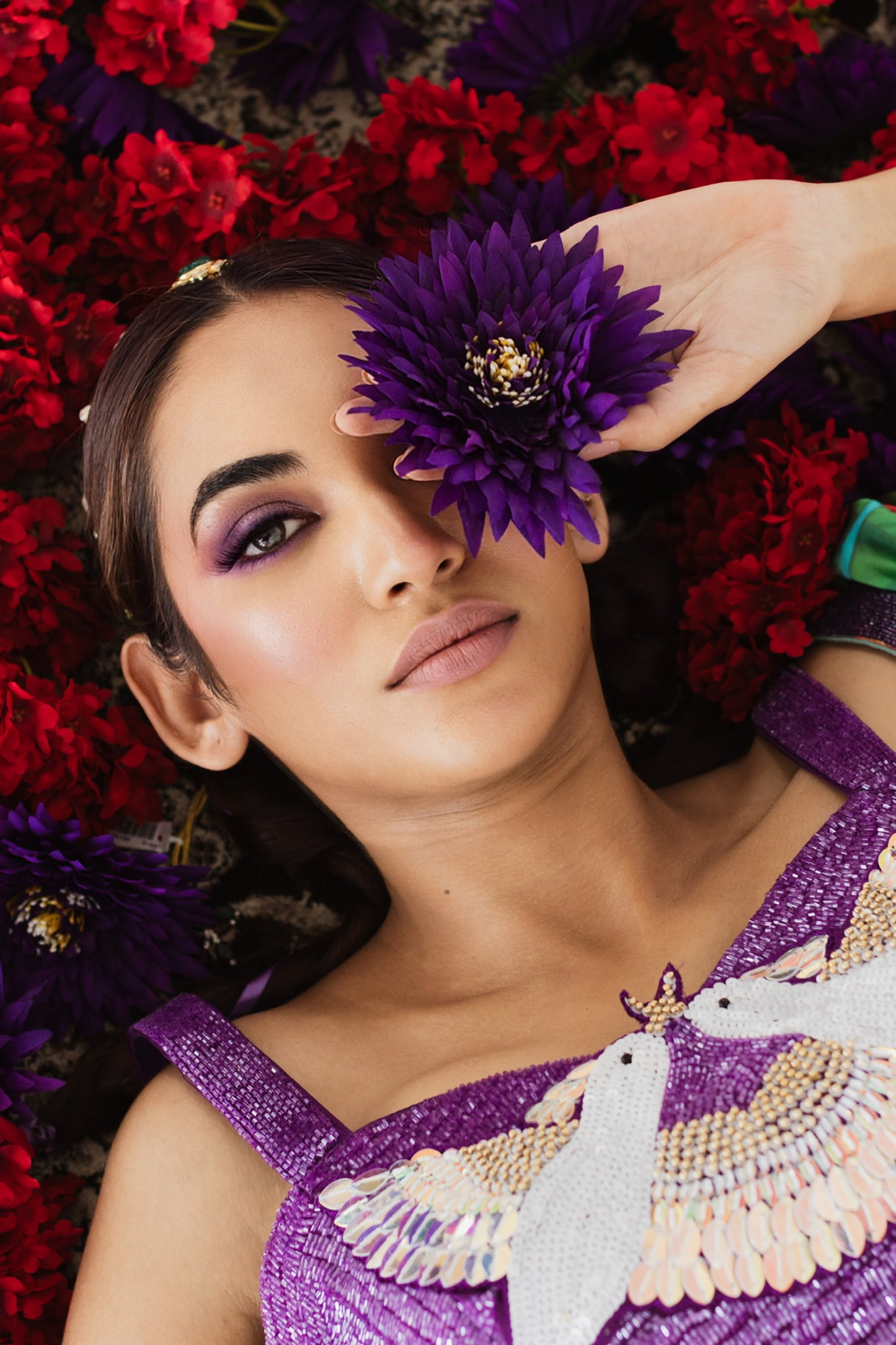 Bird print Ruffle saree