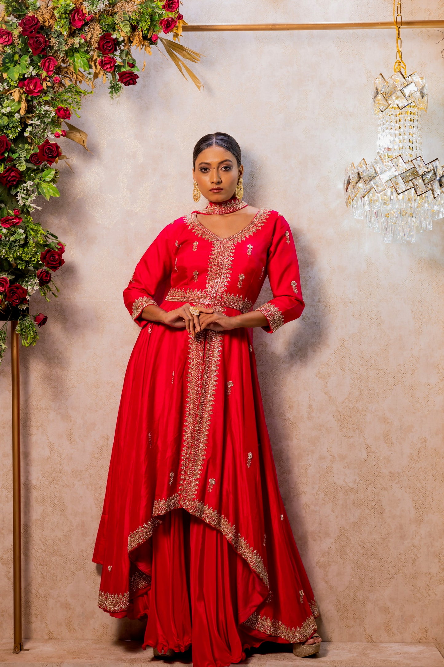 Rani Anarkali plazo dupatta set