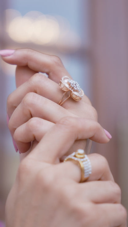 Purple floral print indo-western set